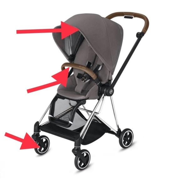 Cybex Mios Stroller Replacement wheels canopy belly bar rain cover - Picture 1 of 9
